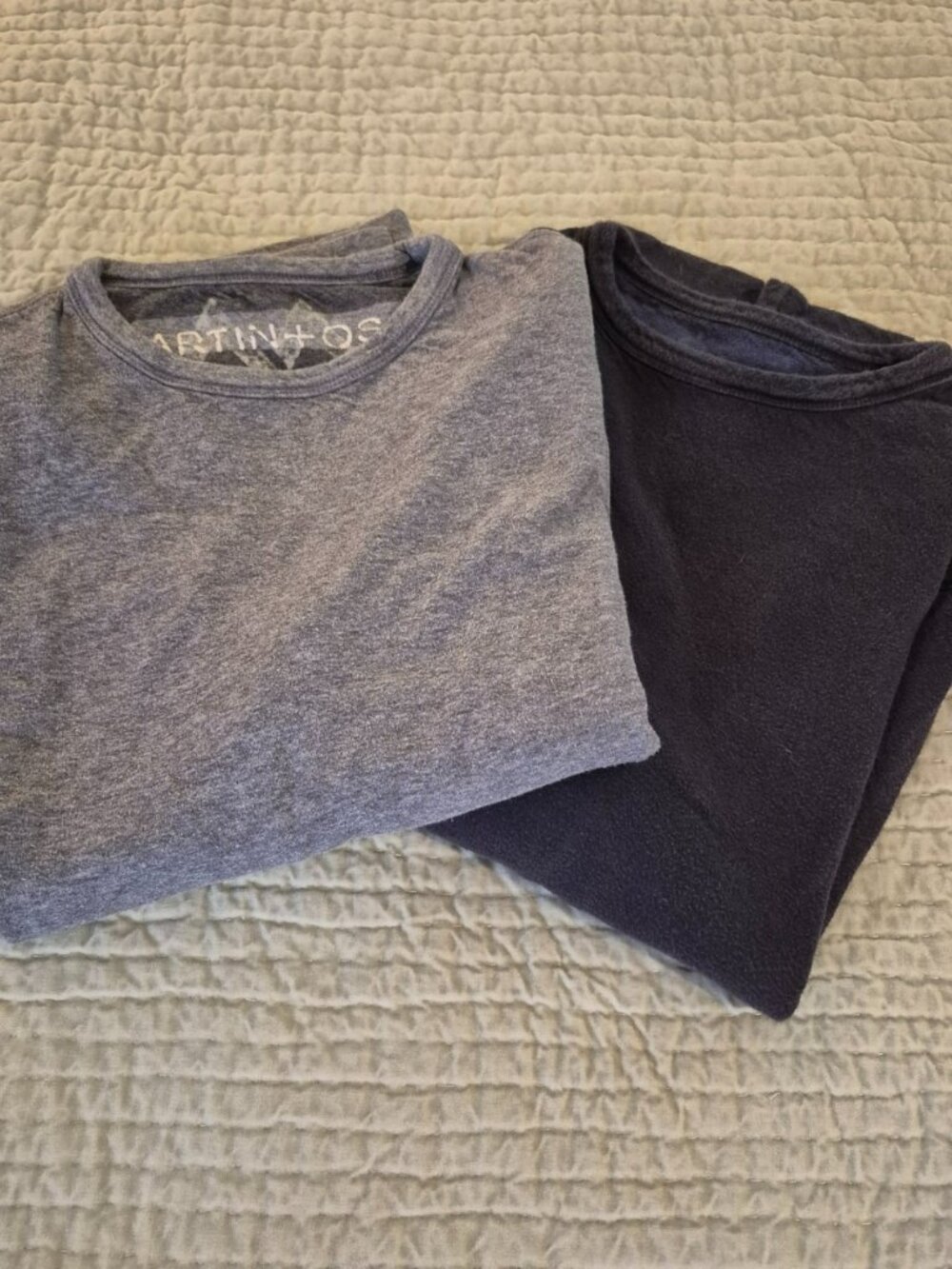 PAIR of Martin + Osa Long Sleeve Sweatshirts in Dark Blue and Grey